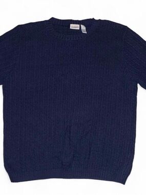 Classic Elements Navy Cable-Knit Crewneck Sweater